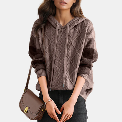 Aveline | Cable Knit Hoodie Sweater