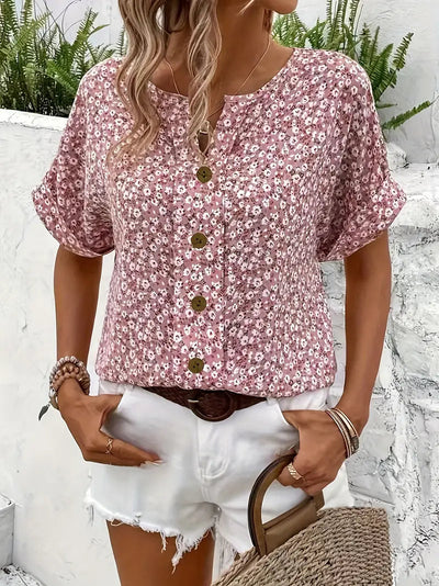 GRACEY | CHIC BUTTONED SUMMER BLOUSE