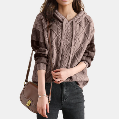 Aveline | Cable Knit Hoodie Sweater
