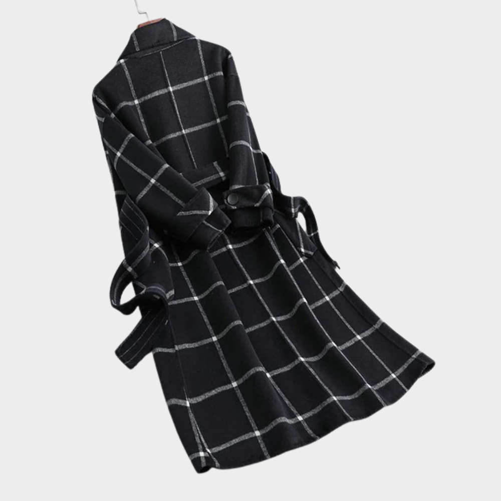 Elise | Classic Checkered Wool Coat