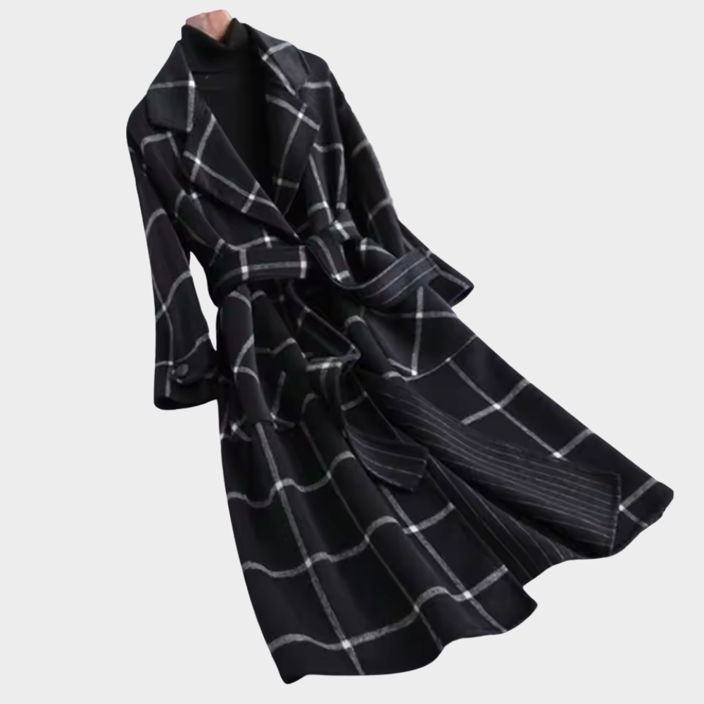 Elise | Classic Checkered Wool Coat
