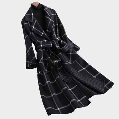Elise | Classic Checkered Wool Coat
