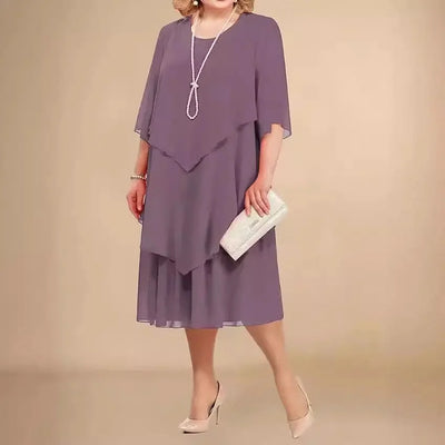 EDITH | LAYERED HEM MIDI DRESS