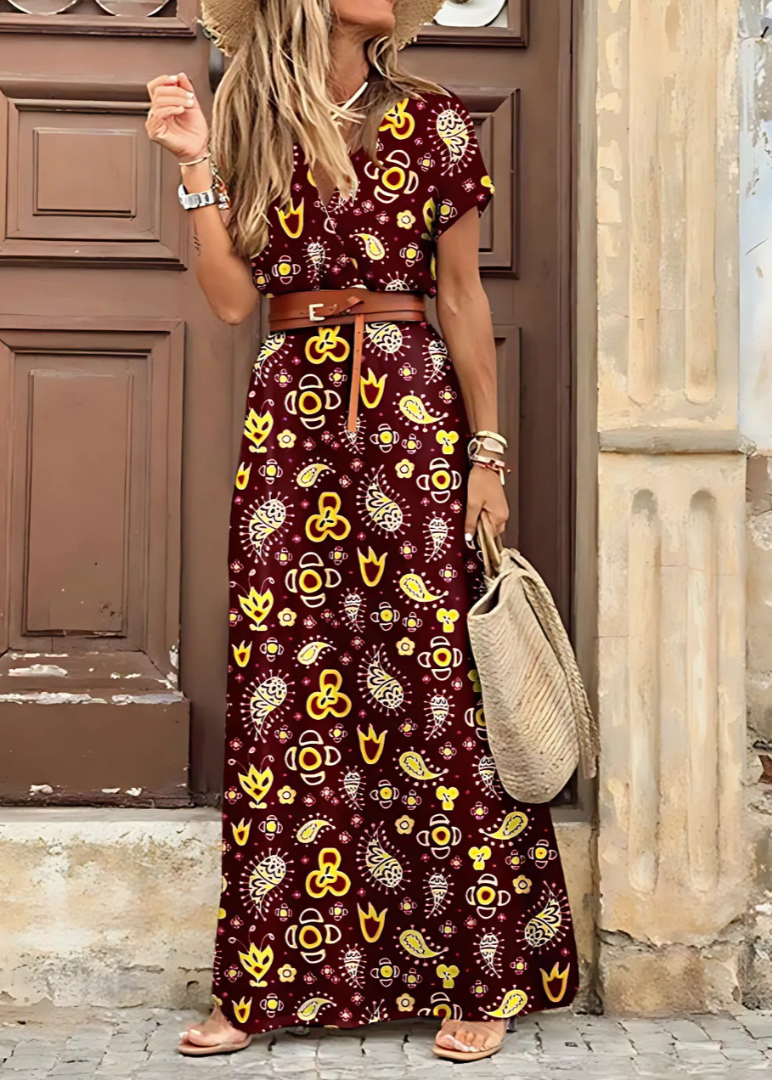 BRIANE | EFFORTLESS GRACE IN A PAISLEY MAXI DRESS
