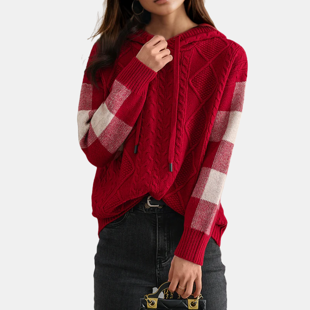 Aveline | Cable Knit Hoodie Sweater