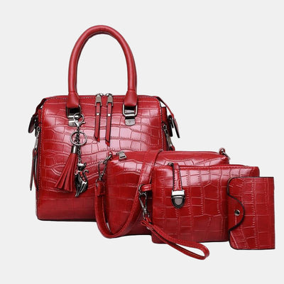 SOPHIA | VINTAGE CROCODILE PATTERN 4-9IECE BAG