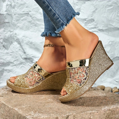 MARIEL | SEQUINED WEDGE HEELS