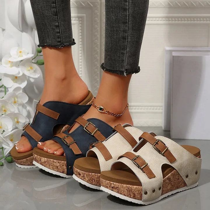 LARA | ORTHOPEDIC WEDGE-HEELED SANDALS