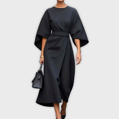 Olivia | Elegant Belted Dolman Sleeve Dress