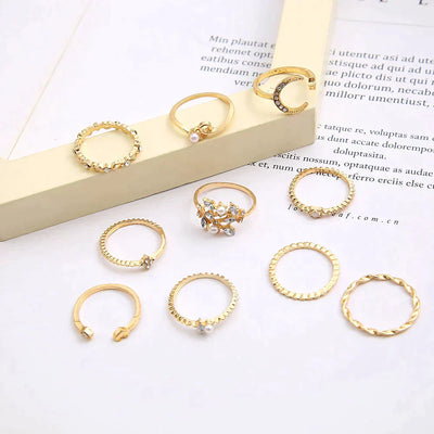 MATHILDA | 10-PACK BOHO-INSPIRED GOLD RINGS