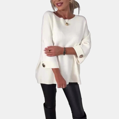 Elsia | Long Sleeve Button Top