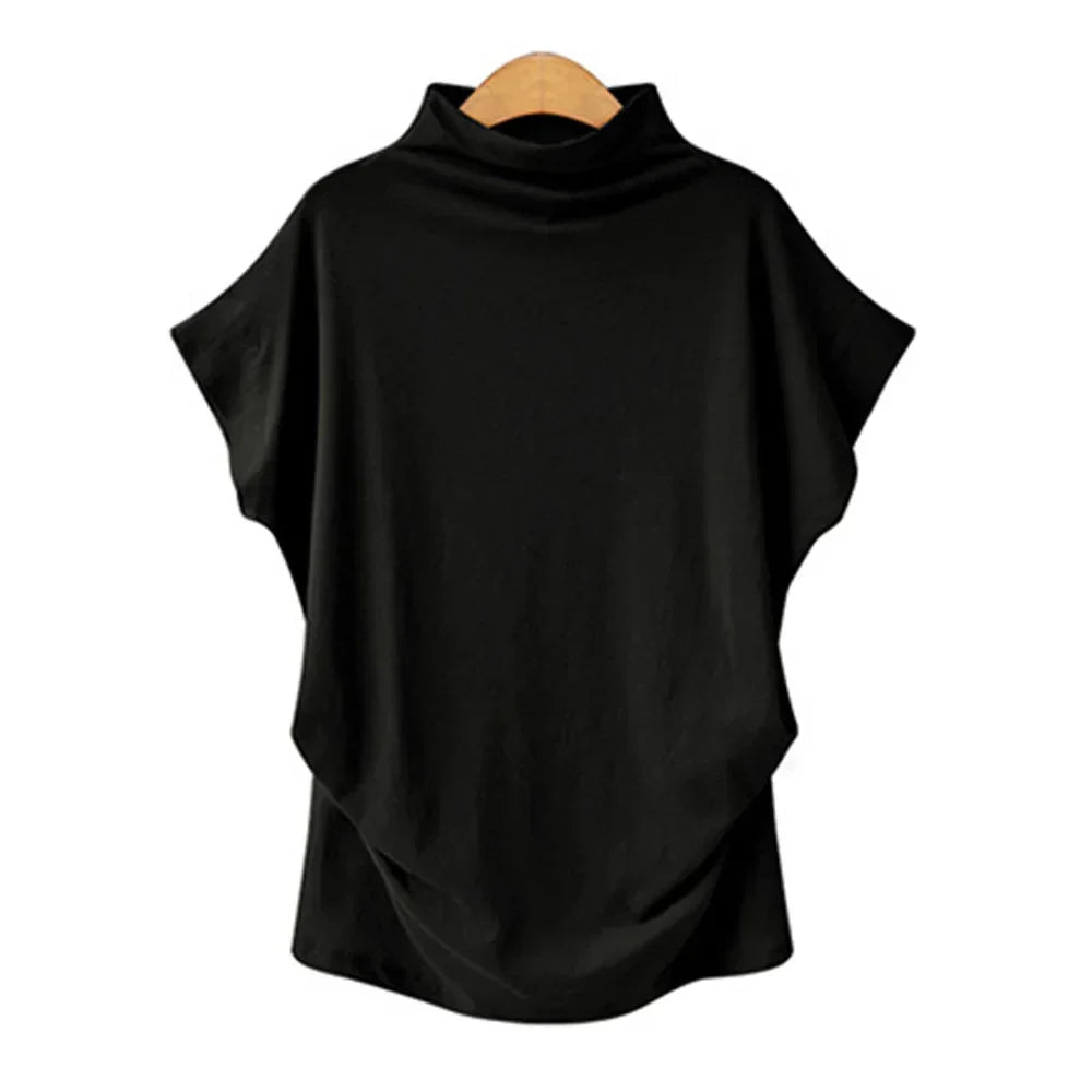 Lyra | Short Sleeve Turtleneck Blouse