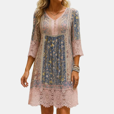 Mackenzie | Vintage Printed Lace Dress
