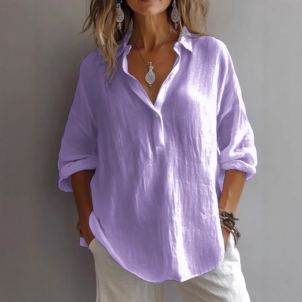 DIANE | LOOSE V-NECK BLOUSE