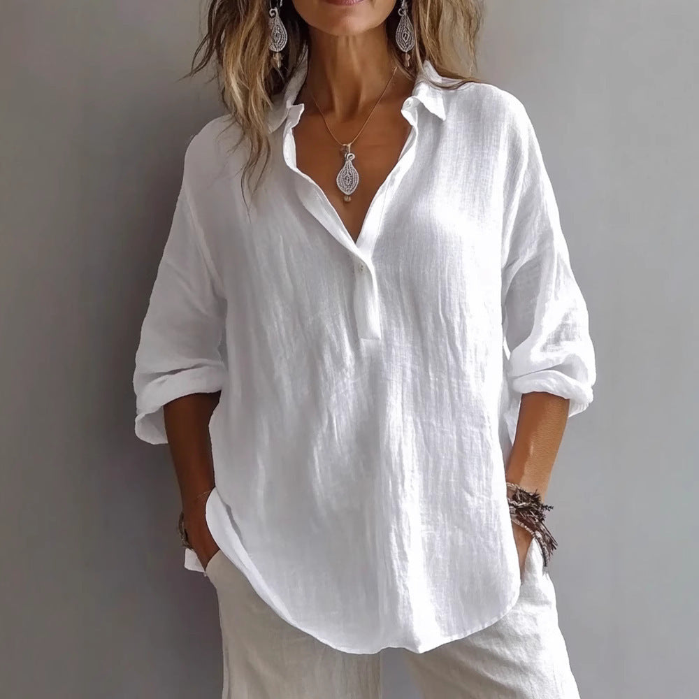 DIANE | LOOSE V-NECK BLOUSE