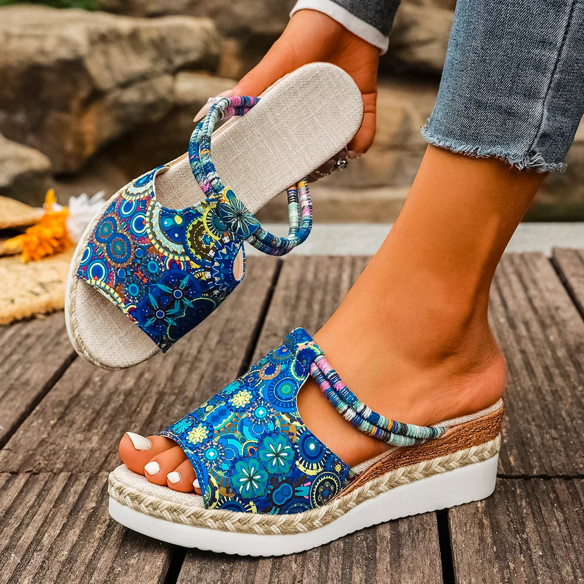 ARLENE | COLORFUL WEDGE SANDALS