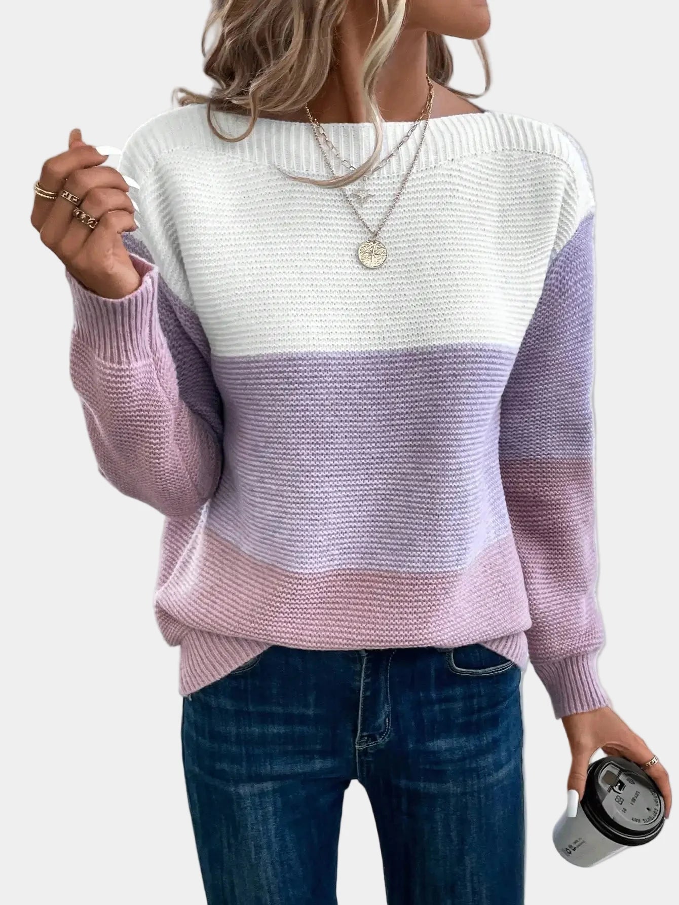 Cyrilla | Stylish Ombre Knit Sweater