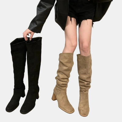 Evie | Pointed-Toe Suede Block Heels