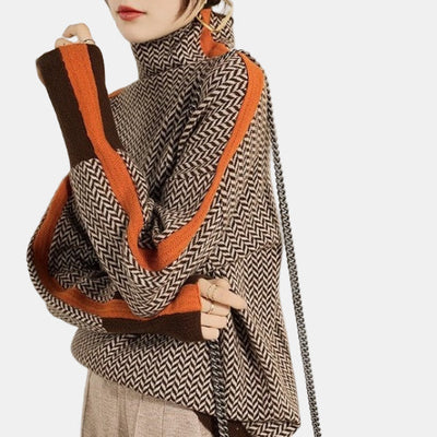 Solene | Herringbone Luxe Turtleneck