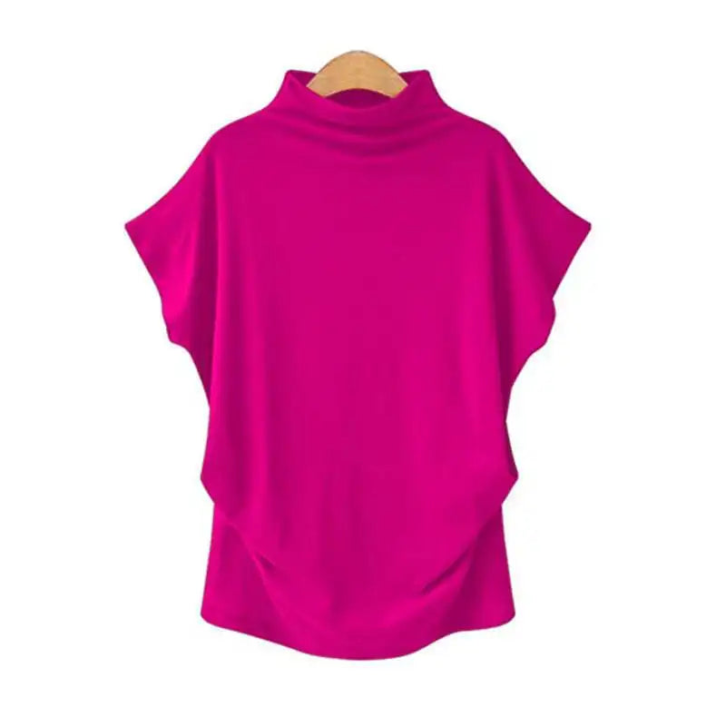 Lyra | Short Sleeve Turtleneck Blouse
