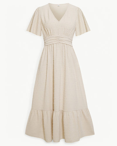 KLARISSE | ELEGANT FLOWY SUMMER V-NECK DRESS