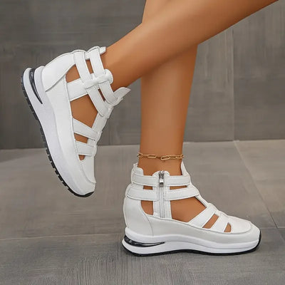 SAFRINA | STYLISH ZIPPERED WEDGE SANDALS