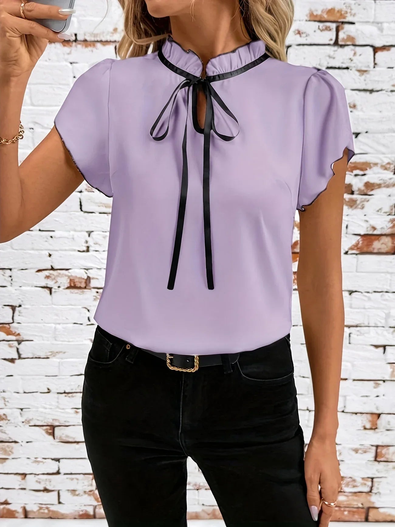 ROSEMARY | ELEGANT FLUTTER SLEEVES BLOUSE