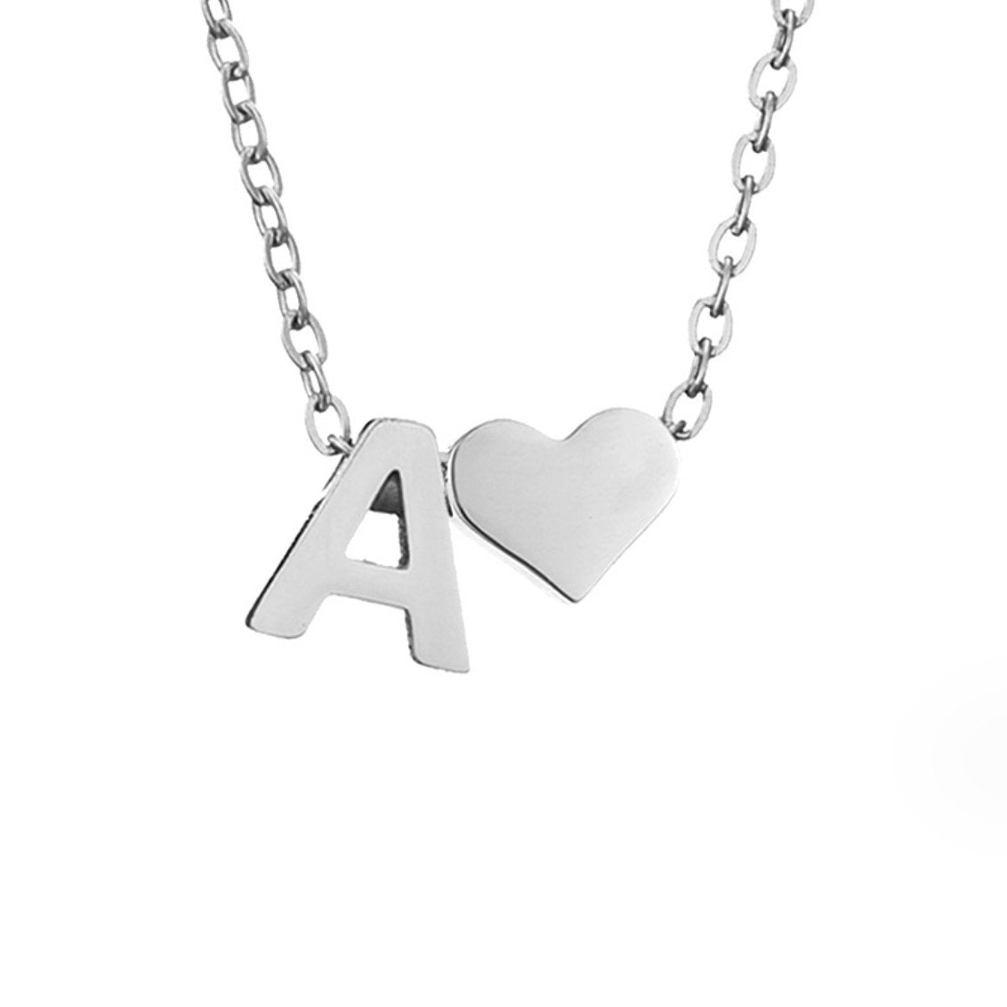 YAHNA | LETTER INITIAL SILVER NECKLACE