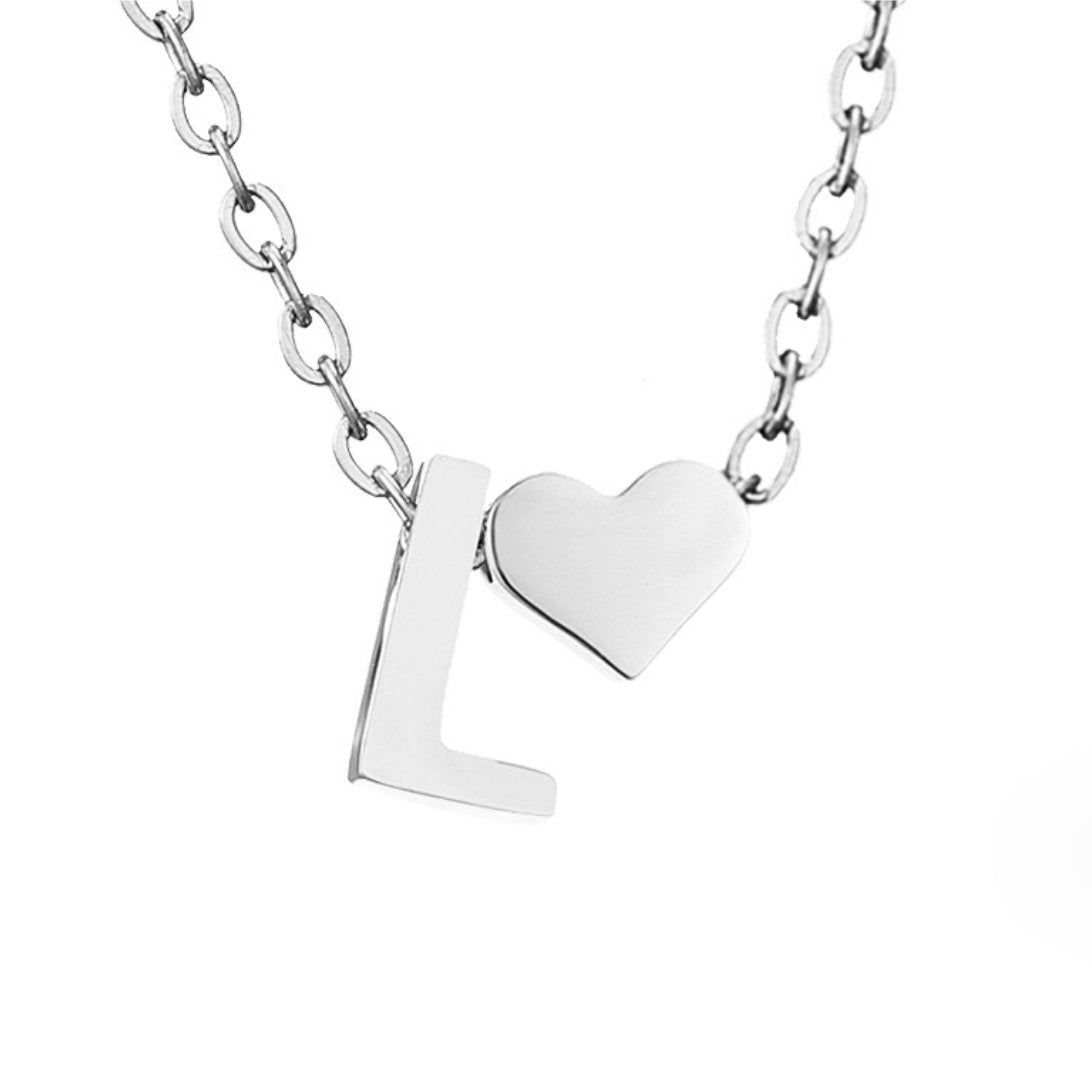 YAHNA | LETTER INITIAL SILVER NECKLACE
