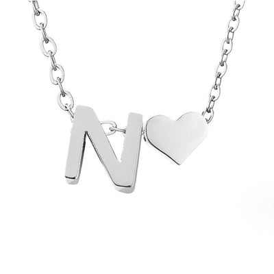 YAHNA | LETTER INITIAL SILVER NECKLACE