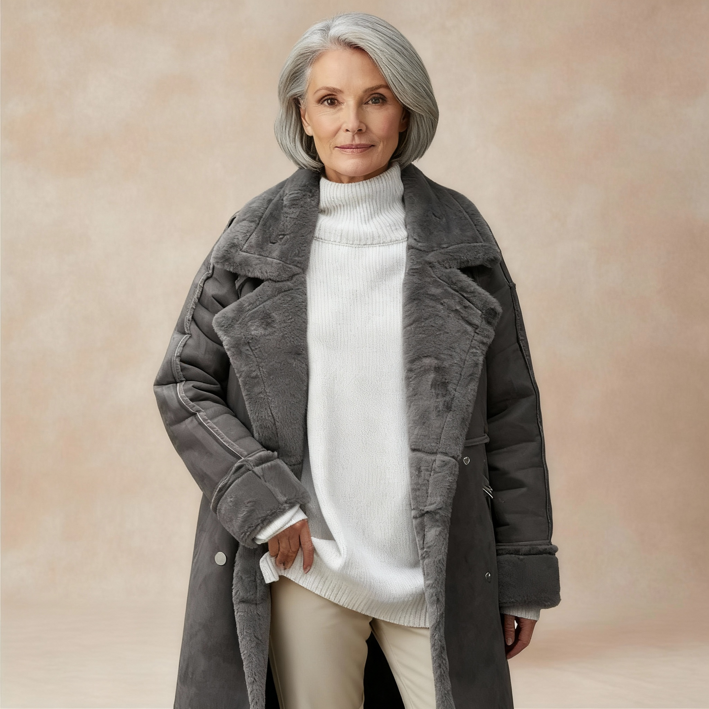 Margot | Warm Teddy Trench Coat