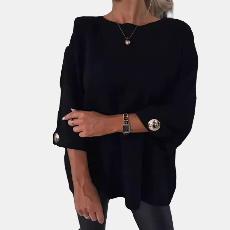 Elsia | Long Sleeve Button Top